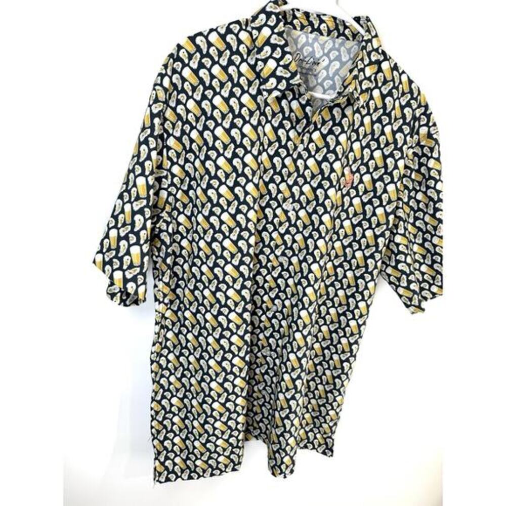 Dri Livin’ Performance Men’s Button Front Shirt XL Beer Oysters Short Sleeve - Picture 3 of 8